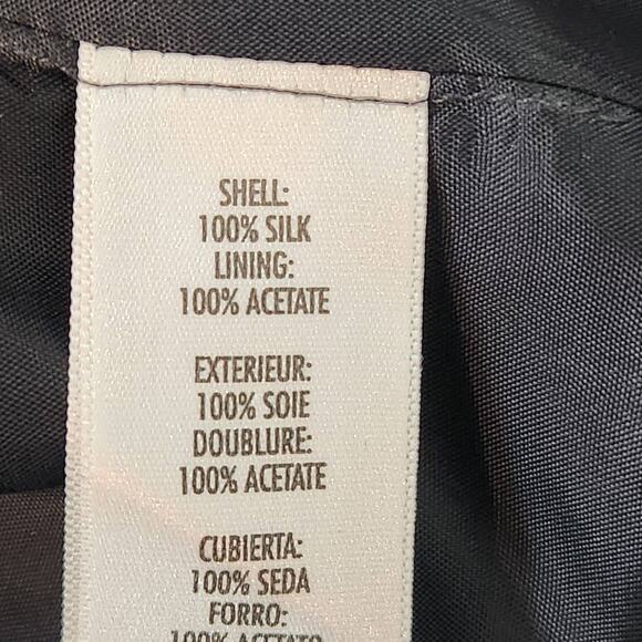 NWT Casual Corner Navy Geometric 100% Silk Navy Paisley Wrap Skirt Women's 12 - Picture 3 of 9